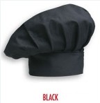 CAPPELLO CUOCO NERO IN POLIESTERE - COTONE